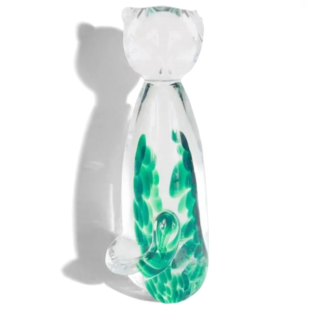 Irish Claddagh Glass Cat