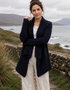 Gilet Aran cascade pour femme IrelandsEye | Bleu marine