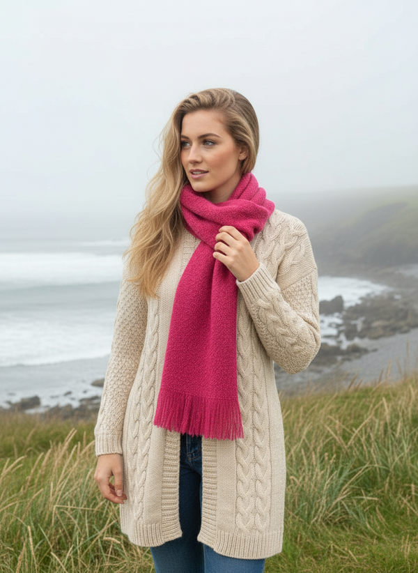 Mucros Islander Scarf | Raspberry
