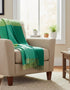 John Hanly Lambswool Throw | Green Block