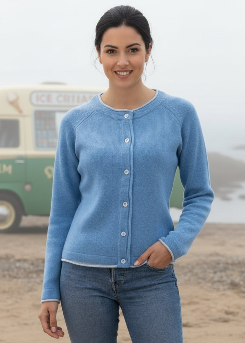 IrelandsEye Women's Killiney Cardigan | Pale Blue
