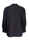 Lee Valley Cotton Grandfather Shirt | Black with Red / Brown Stripe