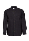 Lee Valley Cotton Grandfather Shirt | Black with Red / Brown Stripe