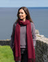 100% Pure Cashmere Scarf | Maroon | Irish Luxury Knitwear