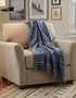 Large Irish Picnic Blanket Blue Small Block Check