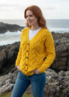 Downpatrick Ladies Aran Cardigan | Sunflower
