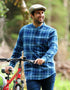 Lee Valley Flannel Grandfather Shirt | Blue Navy Tartan - Clearance
