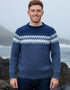 Men's Aran Fairisle Sweater | Denim Marl