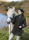 Aran Hooded Celtic Knot Zipper Cardigan | Green