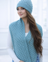 Aran Merino Wool Honeycomb Scarf | Aqua Marl