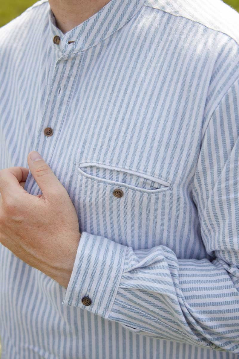 Lee Valley Grandfather Shirt | Green Stripe