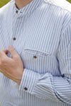 Lee Valley Grandfather Shirt | Green Stripe