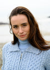 Aran Full Zip Cardigan | Sky Blue