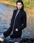 Aran Crafts Women's Navy Waterfall Merino Wool Cardigan | Made in Ireland - Clearance