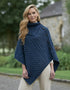 Aran Tipperary Poncho mit Wasserfallkragen – Mallard (Stockenten-Grün)