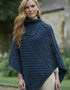 Aran Tipperary Cowl Neck Poncho – Mallard