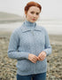 Aran Full Zip Cardigan | Sky Blue