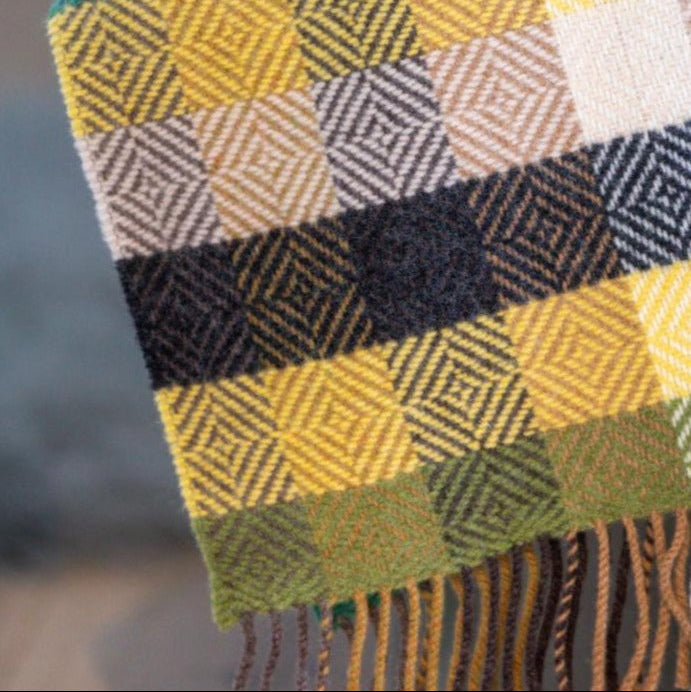John Hanly Cashmere Merino Throw | Green Weave