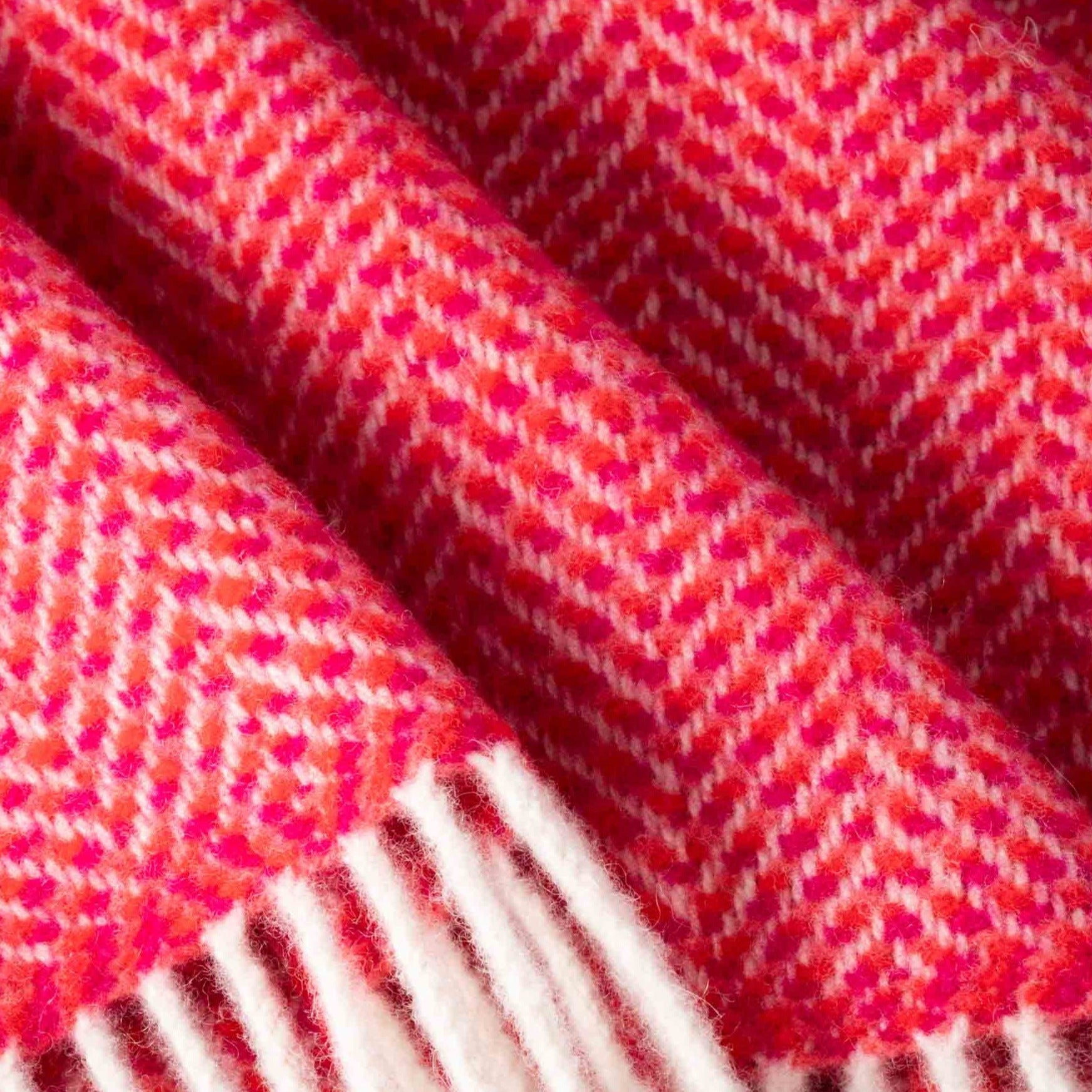 John Hanly Cashmere Merino Throw - Raspberry