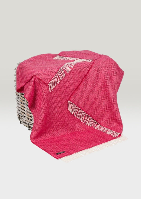 John Hanly Cashmere Merino Throw - Raspberry