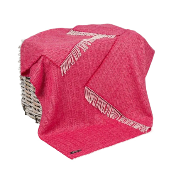 John Hanly Cashmere Merino Throw - Raspberry