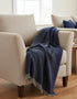 John Hanly Cashmere Merino Throw - Navy Gray