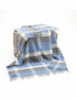 John Hanly Grey Blue Merino Cashmere Wool Throw Blanket