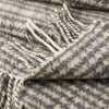 John Hanly Cashmere Throw | Grey White Herringbone Check