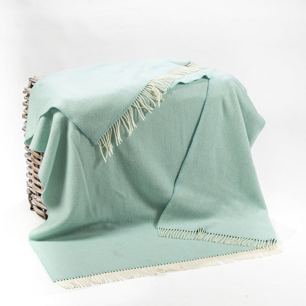 John Hanly Cashmere Merino Throw - Mint