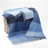 John Hanly Cashmere Merino Throw - Blue Mix Block