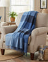 John Hanly Cashmere Merino Throw - Blue Mix Block