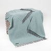John Hanly Cashmere Duck Egg Herringbone Throw