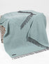 John Hanly Cashmere Duck Egg Herringbone Throw