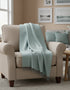 John Hanly Cashmere Duck Egg Herringbone Throw