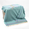 John Hanly Cashmere Merino Throw - Aqua Cream Purple