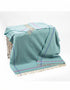 John Hanly Cashmere Merino Throw - Aqua Cream Purple