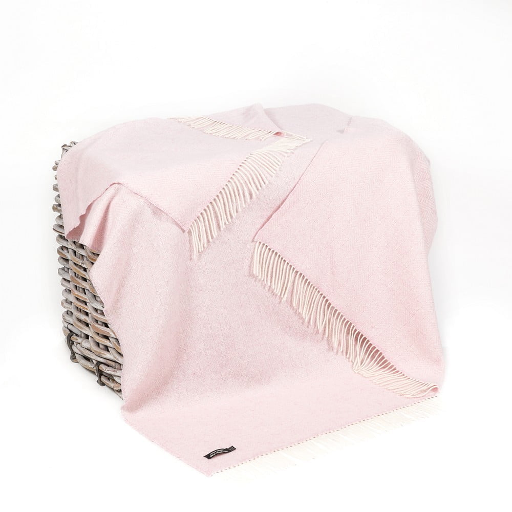 John Hanly Cashmere Merino Throw | Pink