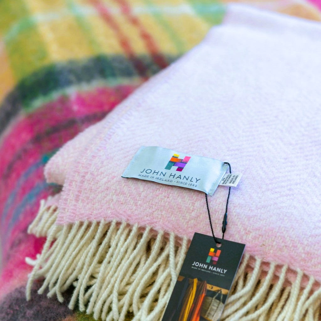 John Hanly Cashmere Merino Throw | Pink
