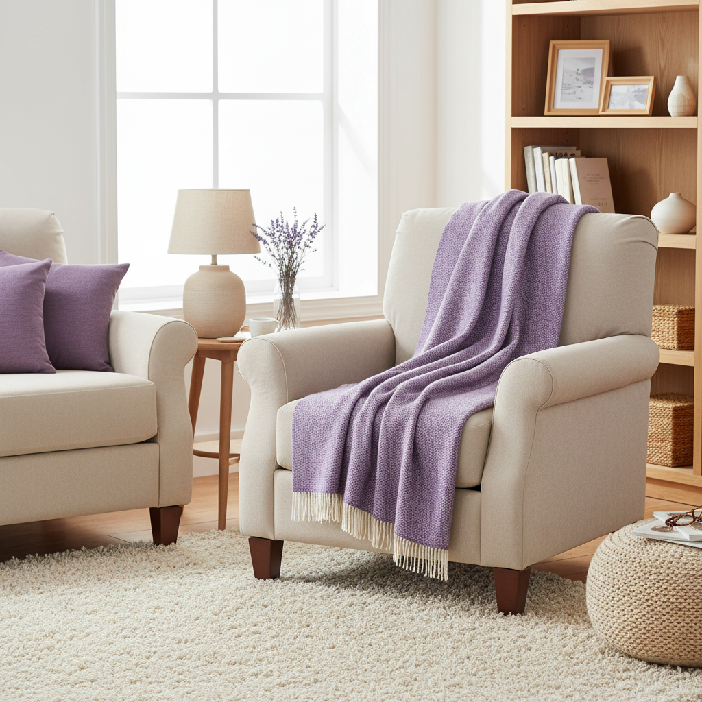 John Hanly Cashmere Throw - Lavender Purple