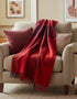 John Hanly Cashmere Throw | Red Wine Burgundy