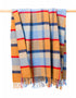 John Hanly Cashmere Throw | Orange Blue Check