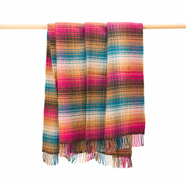 John Hanly Cashmere Throw | Multi Check