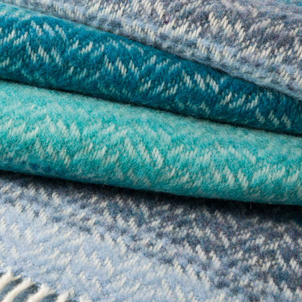 John Hanly Cashmere Throw | Aqua Teal Mist