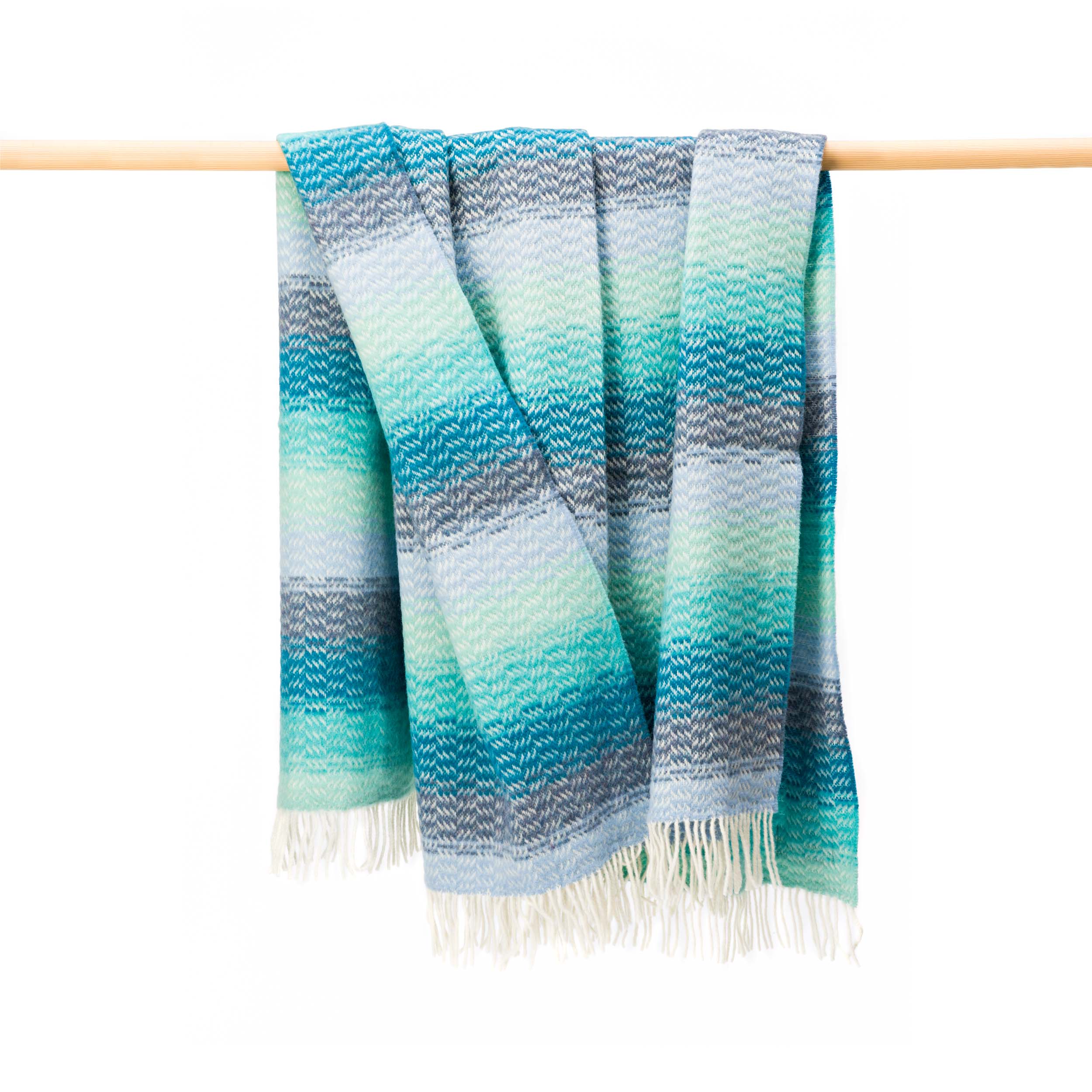 John Hanly Cashmere Throw | Aqua Teal Mist