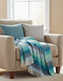 John Hanly Cashmere Throw | Aqua Teal Mist