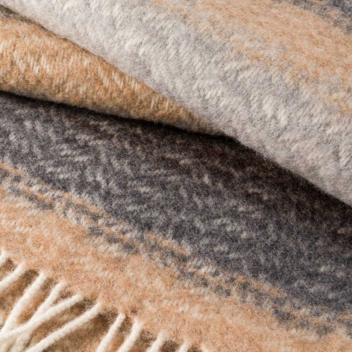 John Hanly Cashmere Throw | Camel Grey Brown