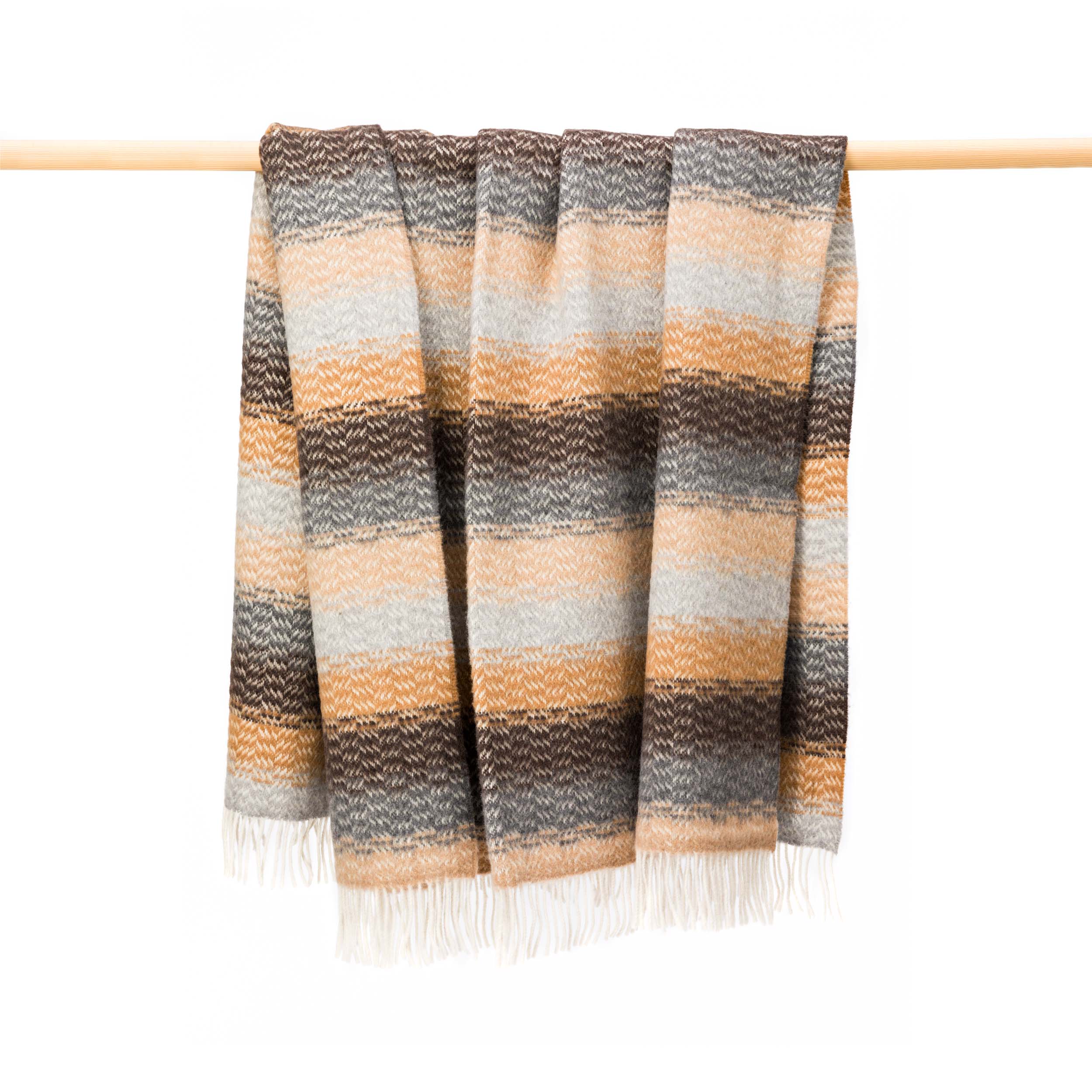 John Hanly Cashmere Throw | Camel Grey Brown