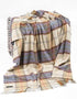 Merino Wool Cashmere Throw Grey Mustard Plaid