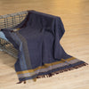John Hanly Cashmere Merino Throw | Navy Mustard