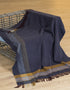 John Hanly Cashmere Merino Throw | Navy Mustard